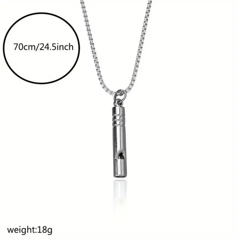 Stainless Steel Whistle Unisex Pendant Necklace